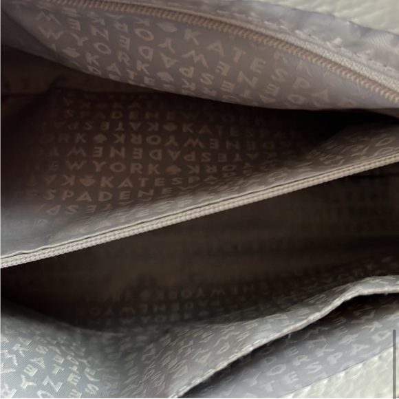 KATE SPADE Light Grey Pebbled Leather Medium Shoulder Bag with Silver Hardware - Picture 12 of 14